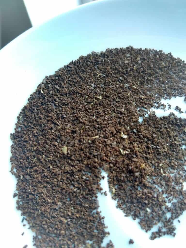 Coffee grounds from a medium setting on the Timemore Chestnut manual grinder
